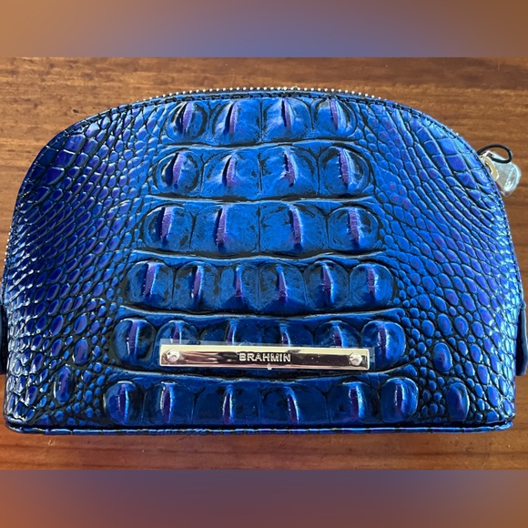 NWT Brahmin Tina in Neptune Blue Cosmetic Bag Melbourne - Picture 1 of 10